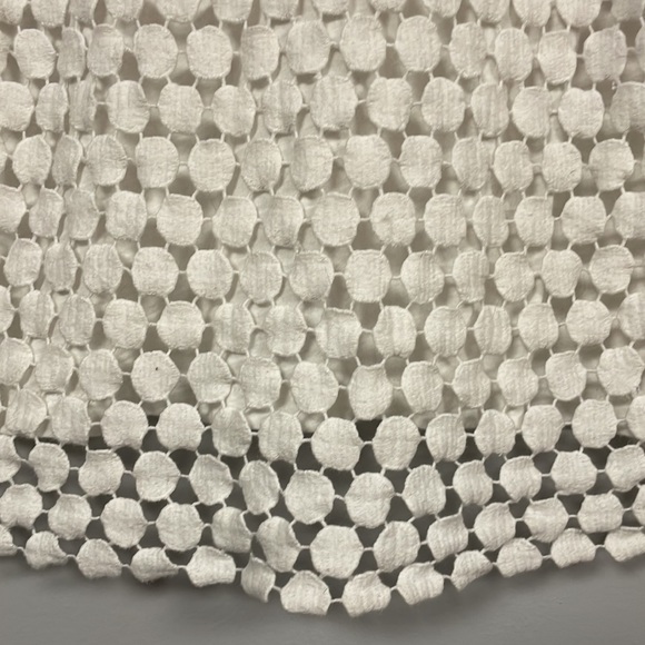 J. Crew tank top white, with overlay 'lace' detail on front, Medium - Picture 4 of 6